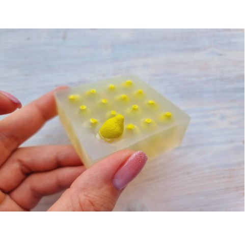 Silicone mold, Mini lemon, style 2, 16 pcs., ~ 0.5-1.7 cm, H:0.9 cm