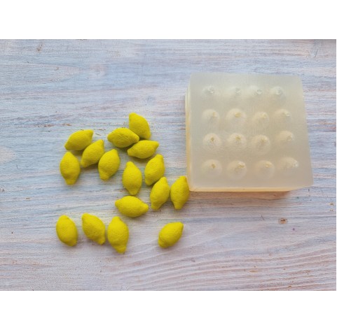 Silicone mold, Mini lemon, style 2, 16 pcs., ~ 0.5-1.7 cm, H:0.9 cm