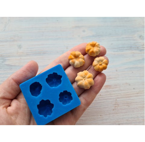 Silicone mold, Pumpkin imitation, style 2, 4 elements, ~ Ø 1.6-2 cm, H:0.9-1.2 cm