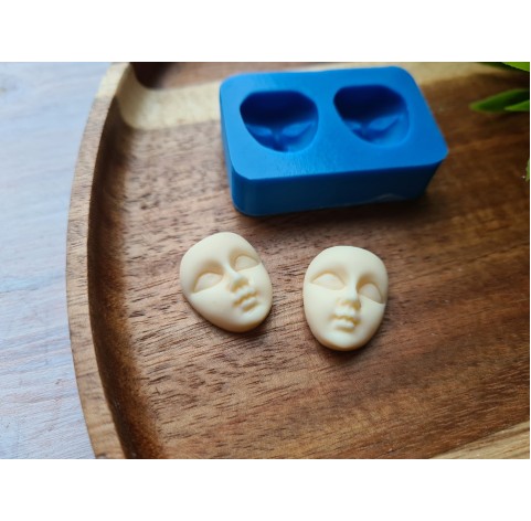 Silicone mold, Doll face, style 2, 2 elements, ~ 1.6*1.8 cm, H:0.9 cm