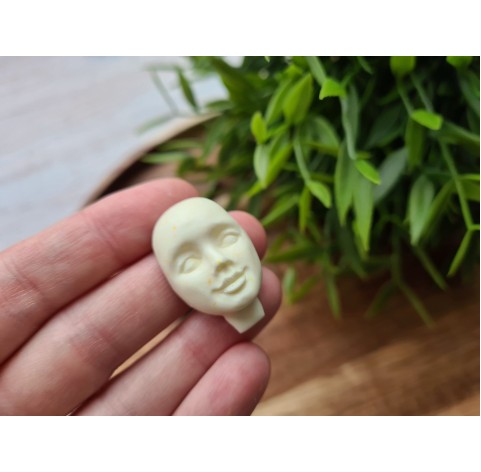 Silicone mold, Doll face, style 1, with neck, ~ 1.9*3 cm, H:1.2 cm