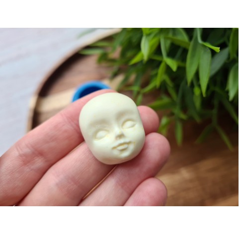 Silicone mold, Doll face, style 3, ~ 2.3*2.8 cm, H:1.3 cm