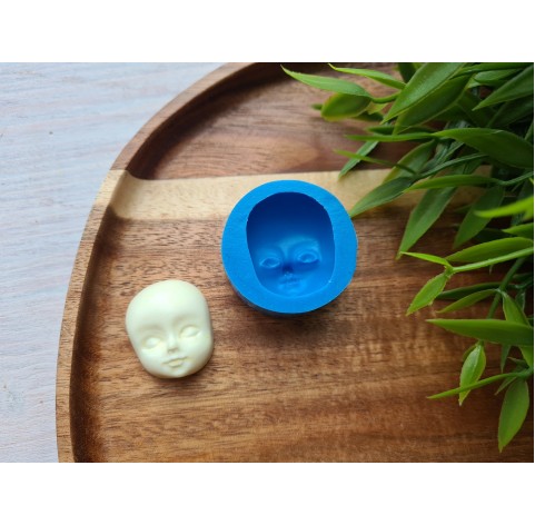 Silicone mold, Doll face, style 3, ~ 2.3*2.8 cm, H:1.3 cm