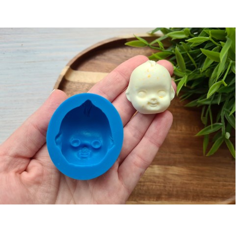 Silicone mold, Doll face, style 6, ~ 3.2*3.7 cm, H:1.7 cm