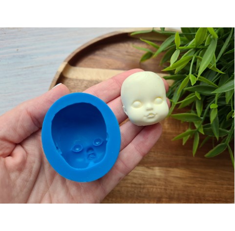 Silicone mold, Doll face, style 7, Nr. 1, ~ 3.1*3.6 cm, H:2.1 cm