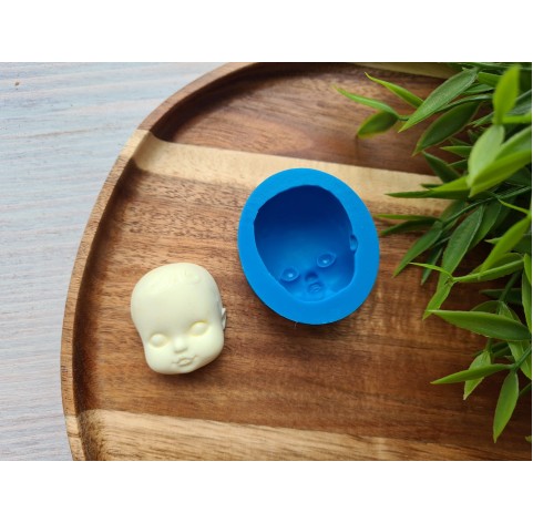 Silicone mold, Doll face, style 7, Nr. 1, ~ 3.1*3.6 cm, H:2.1 cm