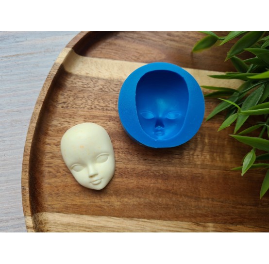 Silicone mold, Doll face, style 8, ~ 3*4.1 cm, H:1.4 cm
