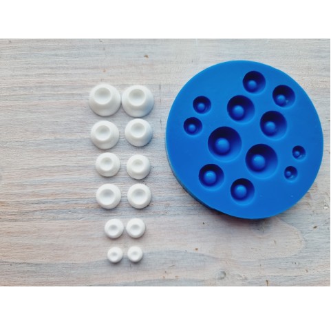 Silicone mold, Small eyes, 12 pcs., ~ Ø 0.5-1.3 cm
