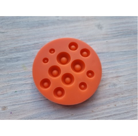 Silicone mold, Eyes, small, 12 elements, ~ Ø 0.5-1.3 cm, H:0.2-0.5 cm