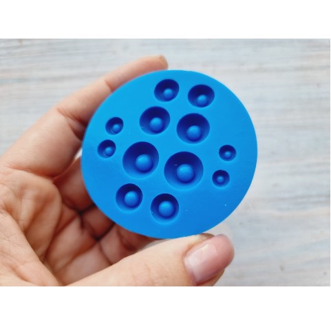 Silicone mold, Small eyes, 12 pcs., ~ Ø 0.5-1.3 cm
