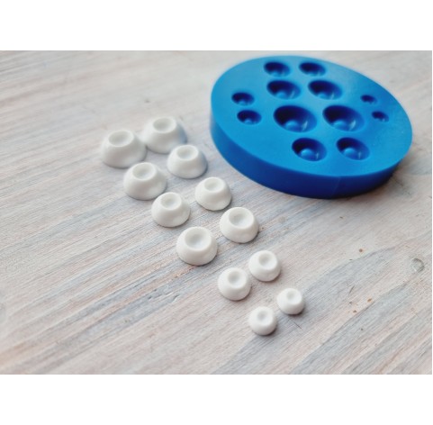 Silicone mold, Small eyes, 12 pcs., ~ Ø 0.5-1.3 cm