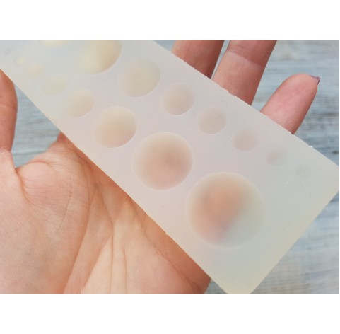 Silicone mold, Large eyes, 16 pcs., ~ Ø 0.4-2.2 cm