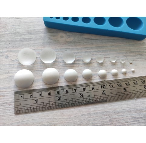Silicone mold, Large eyes, 16 pcs., ~ Ø 0.4-2.2 cm