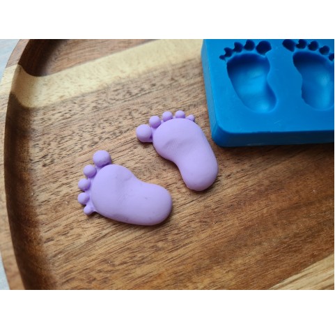 Silicone mold, Feet, 2 elements, ~ 1.9*3 cm, H:0.6 cm