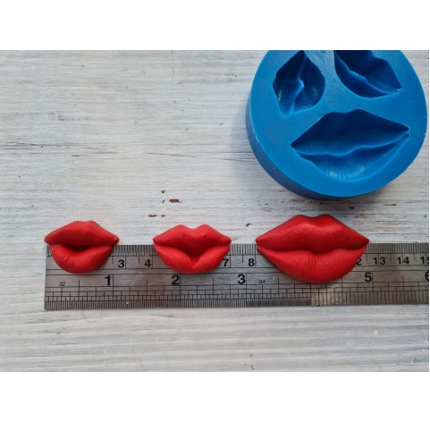 Silicone molds, Lips, 3 pcs., ~ 2.7*4.5-2*2.7cm