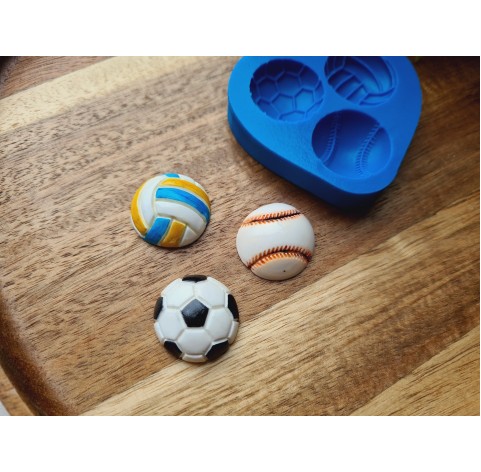 Silicone mold, Set of balls, style 2, ~ Ø 2.3 cm, H:0.8 cm