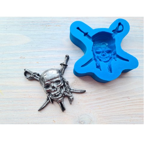 Silicone mold, Skull, style 1, pirate, ~ 4.7*5 cm, H:1.1 cm