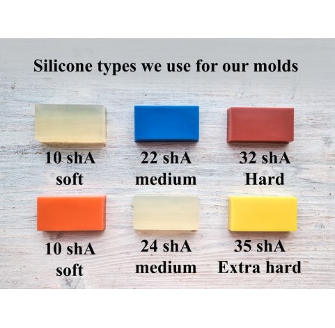 Silicone mold, Seashell, style 3, artificial, 7 elements, ~ 1.5-2.9 cm, H:0.7-0.9 cm