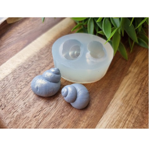 Silicone mold, Snail shell, 2 elements, ~ 1.7*2 cm, 2.1*2.4 cm, H:1.3-1.5 cm