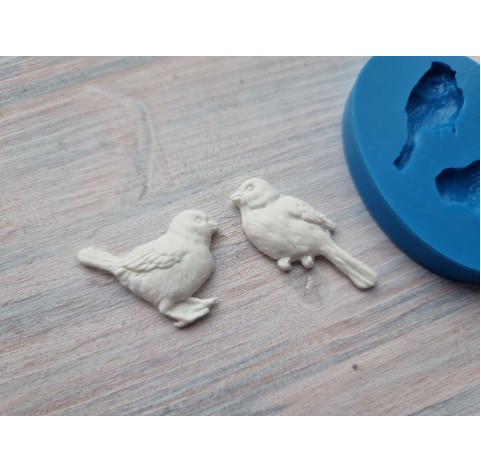 Silicone mold, Sparrows, 2 pcs., ~ 1.8*3.7 cm, ~ 3 *3.2 cm