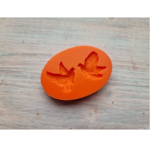 Silicone mold, Flying pigeons, 2 pcs., ~ 2.3 * 2.3 cm