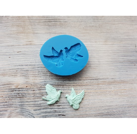 Silicone mold, Flying pigeons, 2 pcs., ~ 2.3 * 2.3 cm