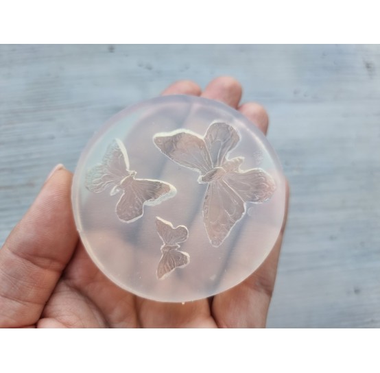 Silicone mold, Butterflies, 3 pcs., ~ 1.8-4 cm