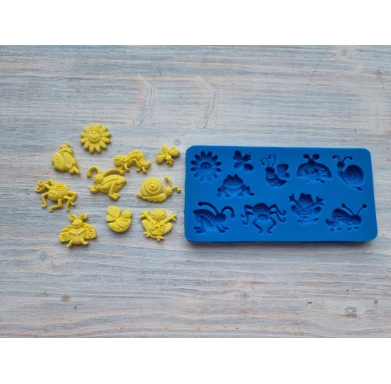 Silicone mold, Insects, 10 pcs., ~ 1.3-2.8 cm