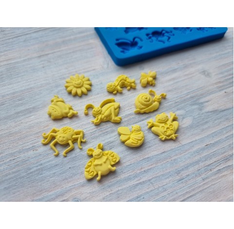 Silicone mold, Insects, 10 pcs., ~ 1.3-2.8 cm