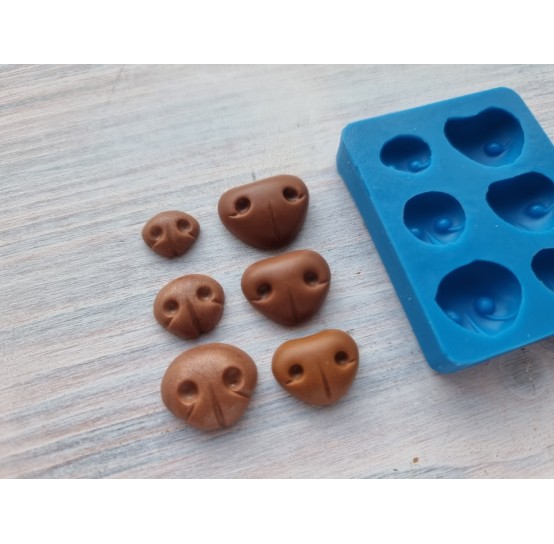 Silicone mold, Bear's nose, 6 pcs., 1 cm, 1.2 cm, 1.3 cm, 1.6 cm, 1.8 cm, 1.9 cm
