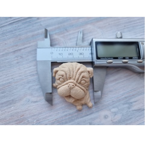 Silicone mold, Dog, Pug, ~ 3.8 * 4.4 cm