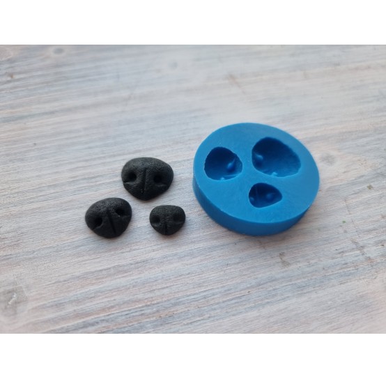 Silicone mold, Dog's nose, 3 pcs., ~ 1.6*1.7 cm, 1.3*1.3 cm, 1.1*1 cm