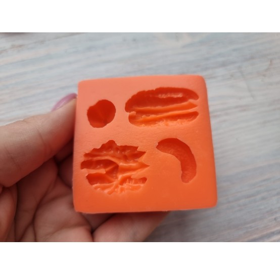 Silicone mold, Set of nuts, 4 pcs., ~ 1.4-3 cm