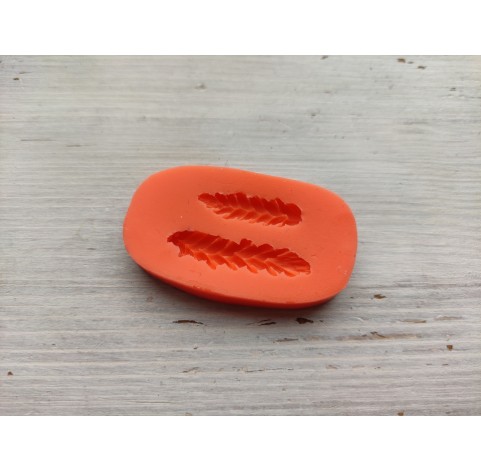 Silicone mold, Wheat branch, handmade, style 1, 2 elements, ~ 0.9*2.8 cm, 1.1*3.8 cm, H:0.3-0.4 cm