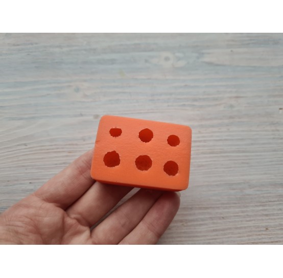 Silicone mold, Mini Pine cone, 6 pcs., ~ Ø 0.5-1.2 cm, H:1.1-1.4 cm