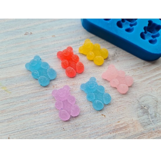 Silicone mold, Sugar bears, 6 pcs., ~ 1.5-1.7 cm