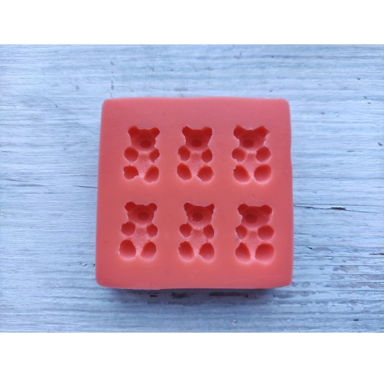 Silicone mold, Sugar bears, 6 pcs., ~ 1.5-1.7 cm