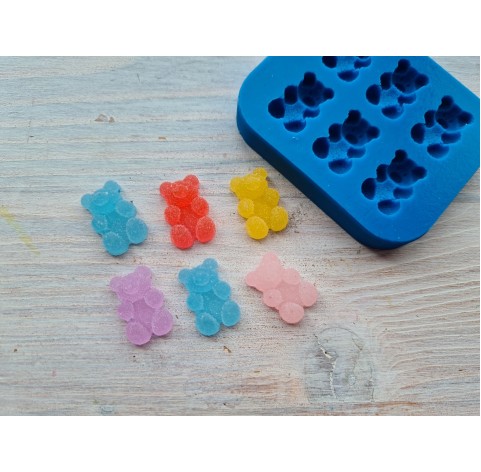 Silicone mold, Sugar bears, 6 pcs., ~ 1.5-1.7 cm