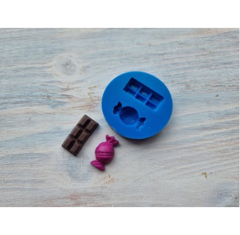 Silicone mold, Candy with ribbon and chocolate 2, ~ 1-2.3 cm