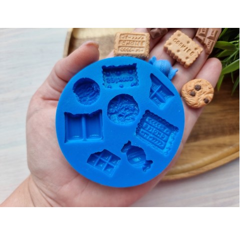 Silicone mold, Set of sweets, style 8, 8 elements, ~ 1.6-2.3 cm, H:0.3-0.8 cm