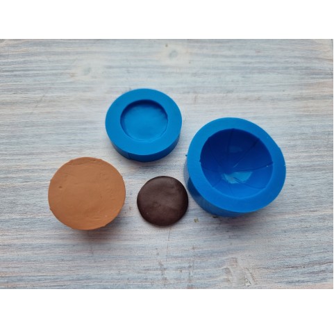 Silicone mold, Caramel candy, 2 parts mold, 3D, ~ Ø 2.2-2.9 cm