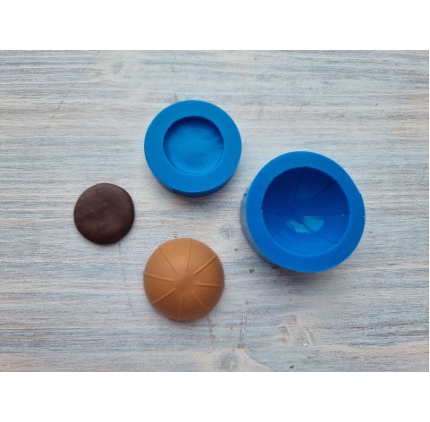 Silicone mold, Caramel candy, 2 parts mold, 3D, ~ Ø 2.2-2.9 cm