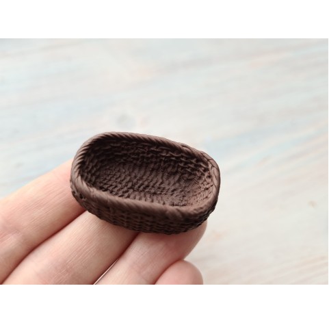 Silicone mold, Wicker basket, style 1, ~ 2.3*3.7 cm, ~ H:1.1 cm