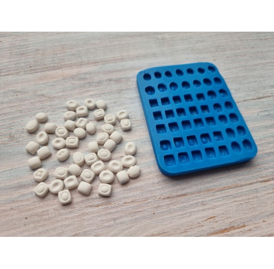 Silicone mold, Miniature soap, 1:12, 49 pcs., ~ Ø 0.6-0.7 cm
