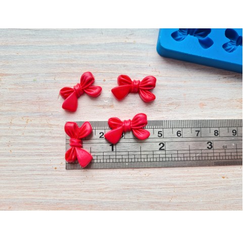 Silicone mold, Bow, style 1, 4 pcs., ~ 1.4*2.3 cm, H:0.6 cm