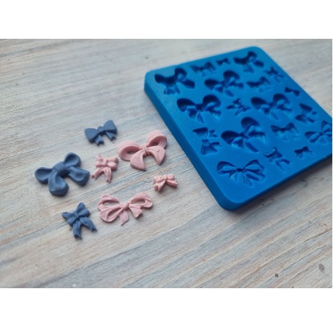 Silicone mold, Bow, style 6, 19 elements, ~ 0.5-2*0.9-1.4 cm, H:0.3 cm