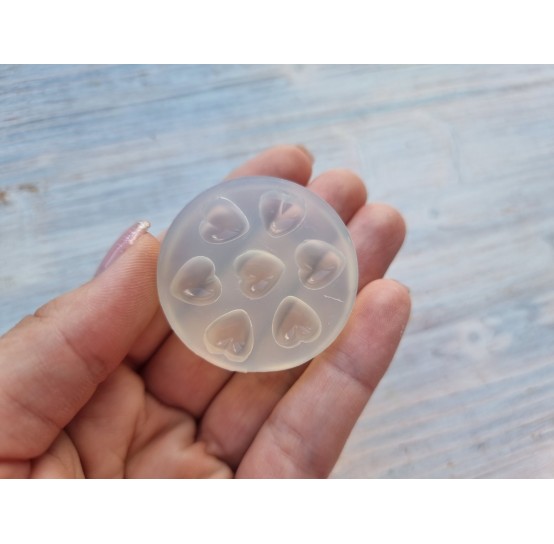 Silicone mold, Hearts, 7 pcs., small, ~ Ø 1 cm
