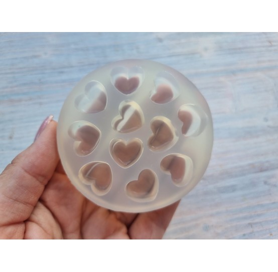 Silicone mold, Hearts, 11 pcs., ~ 1.8 cm