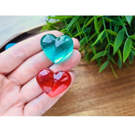 Silicone mold, Heart, style 11, 4 elements, ~ 2.3*2.8 cm, H:1.1 cm