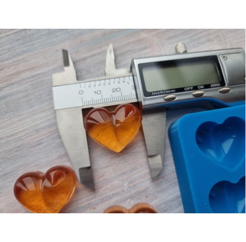 Silicone mold, Heart, 4 pcs., ~ 2.7*2.2 cm, H:1.1 cm